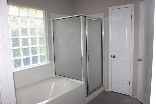 an empty room with windows