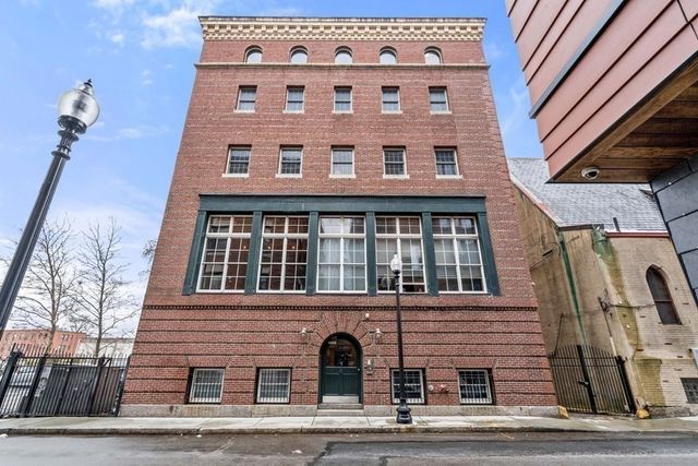 a front view of a multi story building