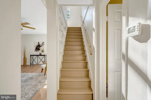 a view of livingroom with wooden floor