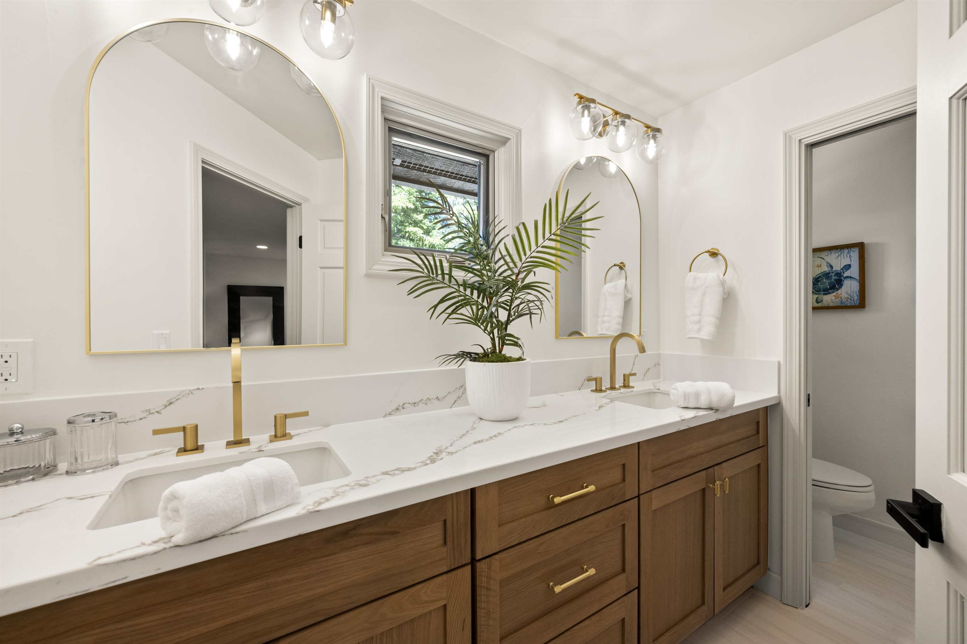 325 Winding Way Incline Village, NV 89451 - Photo 17 of 28 a bathroom with a double vanity sink and a mirror