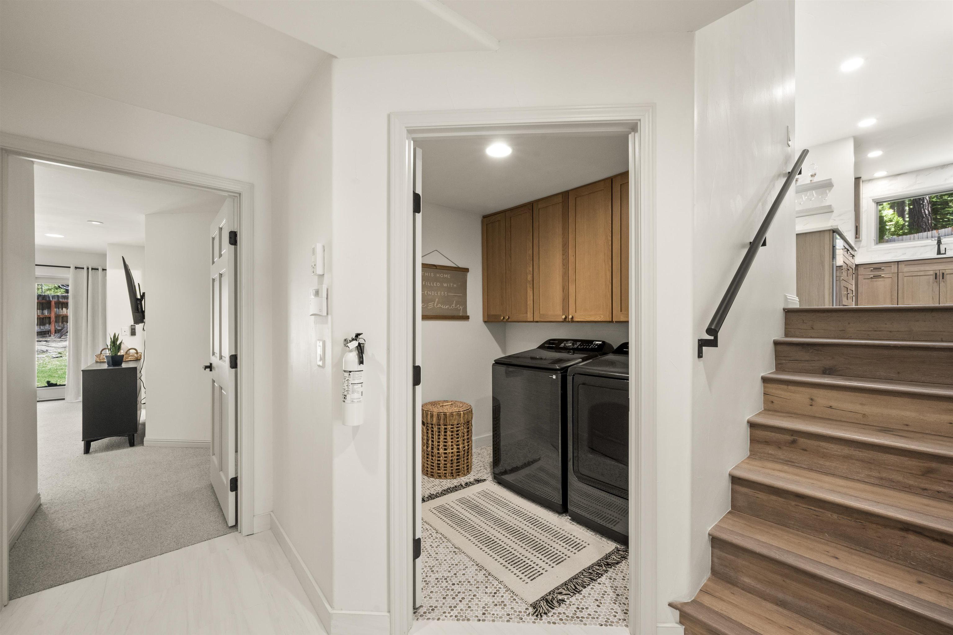 325 Winding Way Incline Village, NV 89451 - Photo 9 of 28 a view of a hallway view with wooden floor and staircase