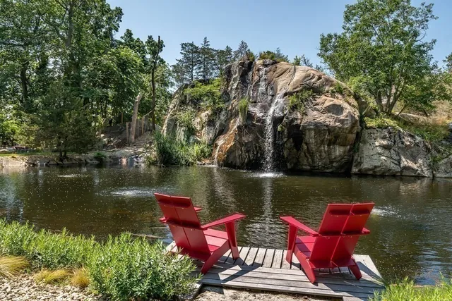 a view of swimming pool with a yard