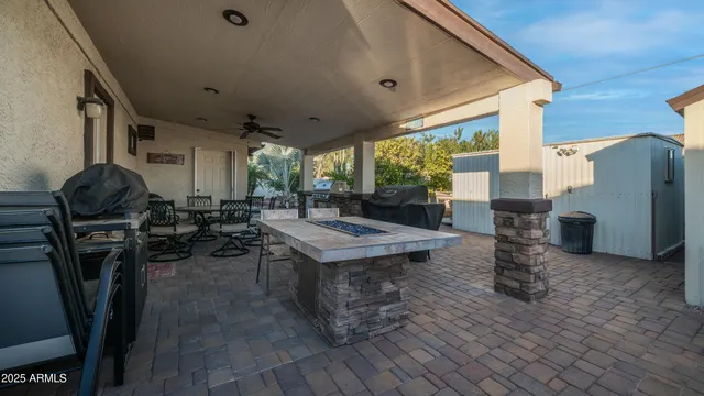 a view of an outdoor seating area