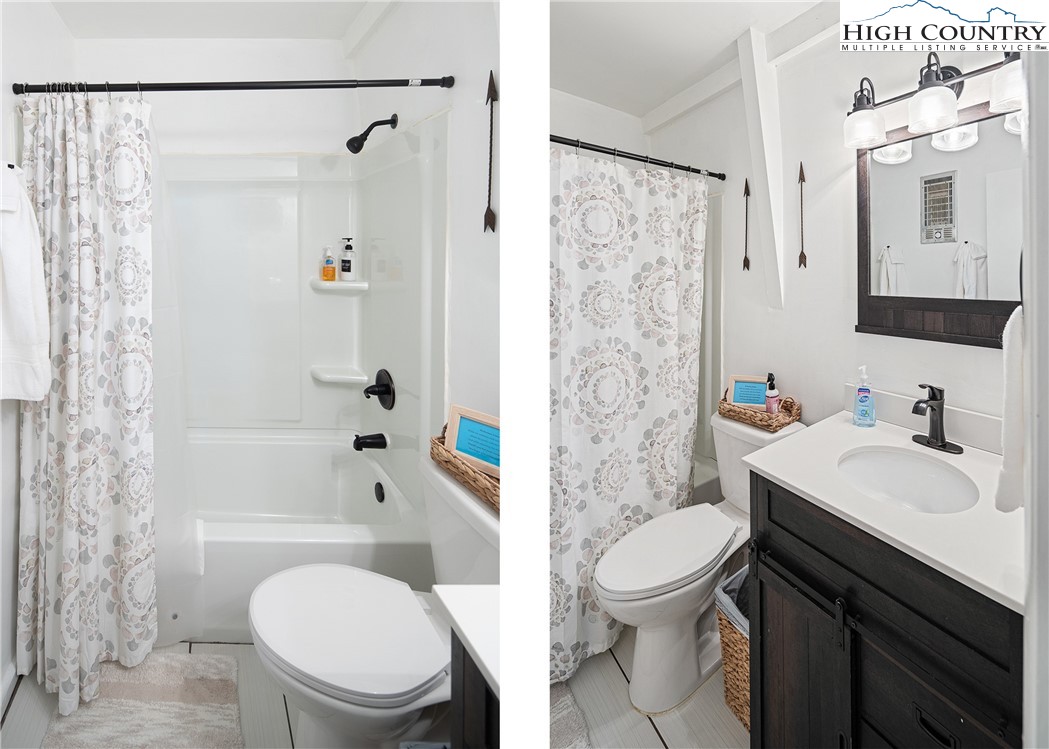 24 Creekside Court, Unit A Banner Elk, NC 28604 - Photo 15 of 24 a bathroom with a sink toilet and shower