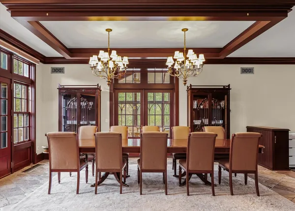 front view of a house with a swimming pool