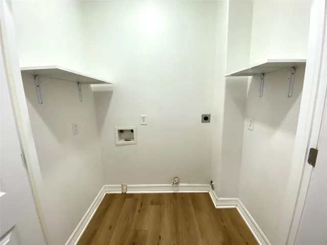 a view of small space with empty racks