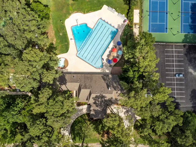 an aerial view of a house