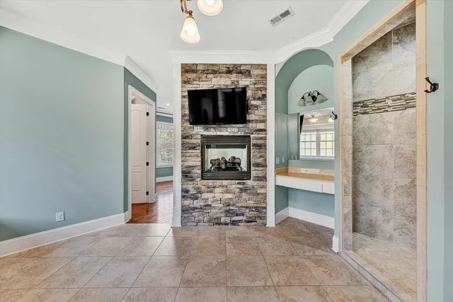 a outdoor space with lots of green space