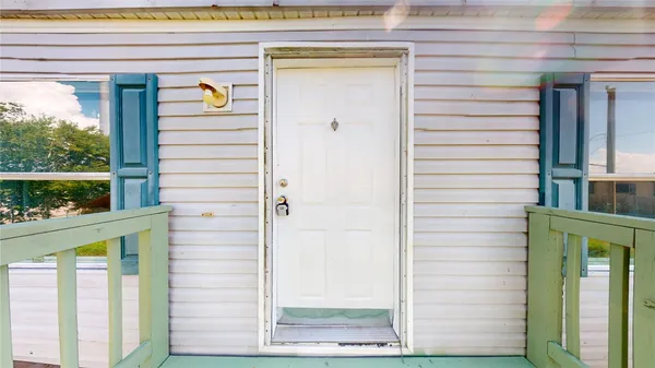 a view of front door of house