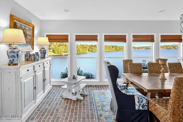 a bed room with a bed and a table