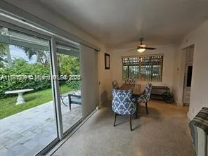 a living room with patio area