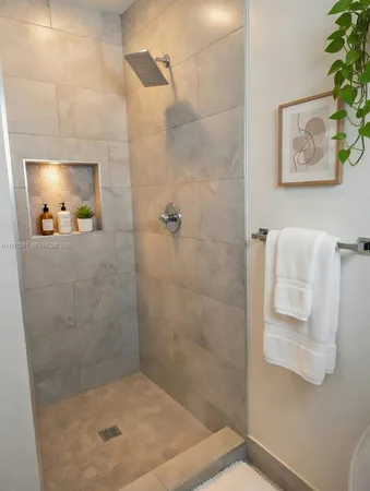 a bathroom with a shower