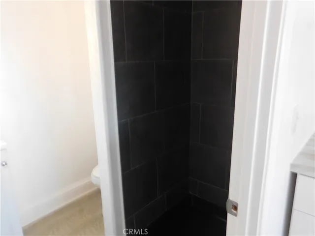 a close view of a bathroom