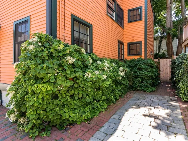 a view of a pathway with a house