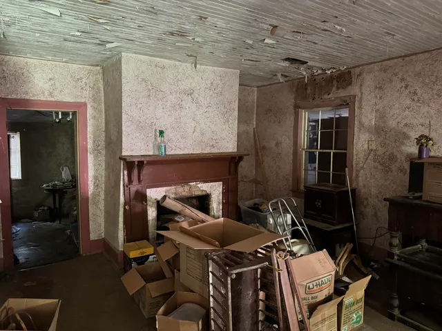 a room with furniture