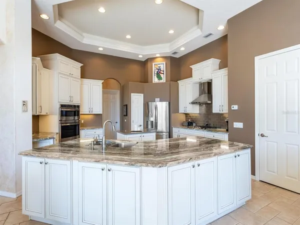 a workspace with furniture and a window