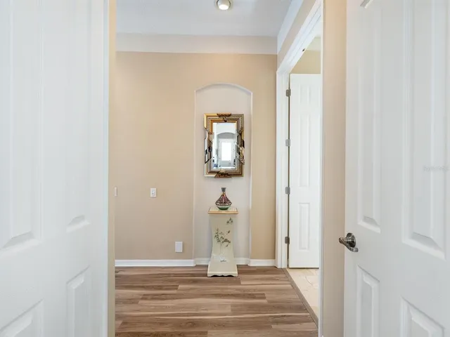 a front view of a house with a yard table and chairs