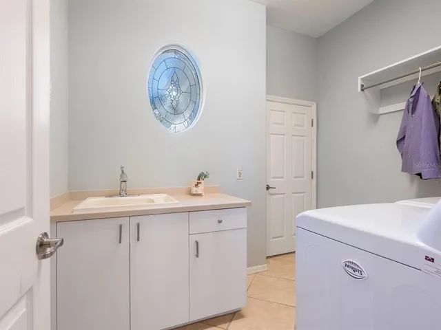 a view of a lake with a big yard