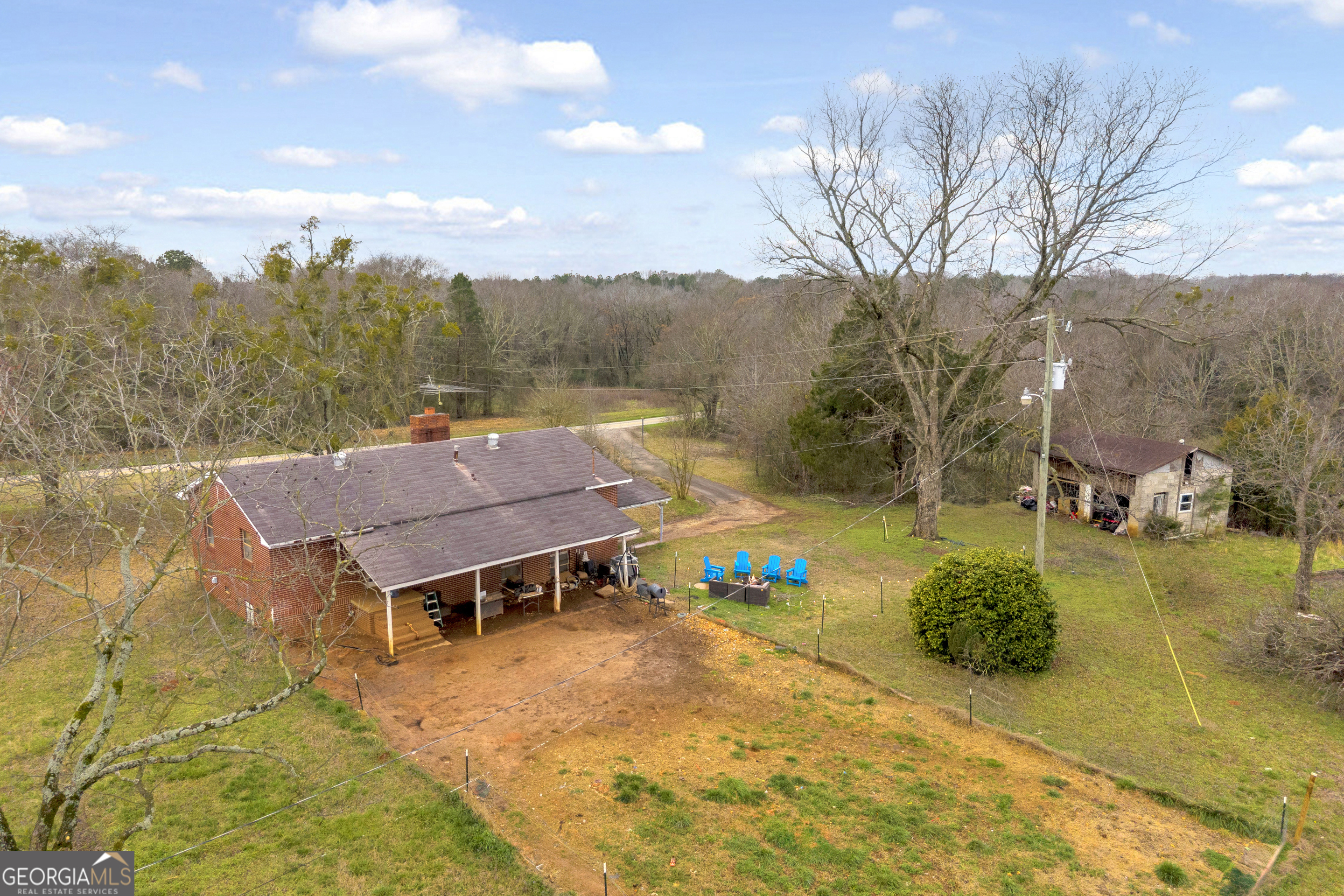787 Parham Town Road Bowman, GA 30624 - Photo 24 of 49 an aerial view of a house with a yard