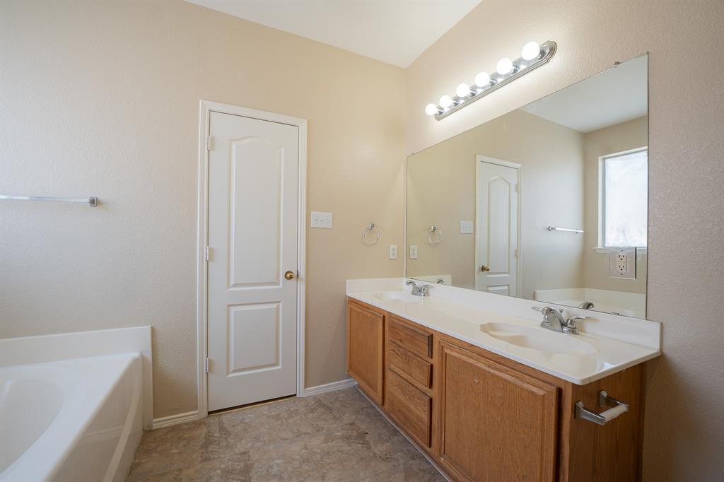 447 Maple Grove Drive Cedar Hill, TX 75104 - Photo 8 of 15 a spacious bathroom with a sink a mirror and a bathtub