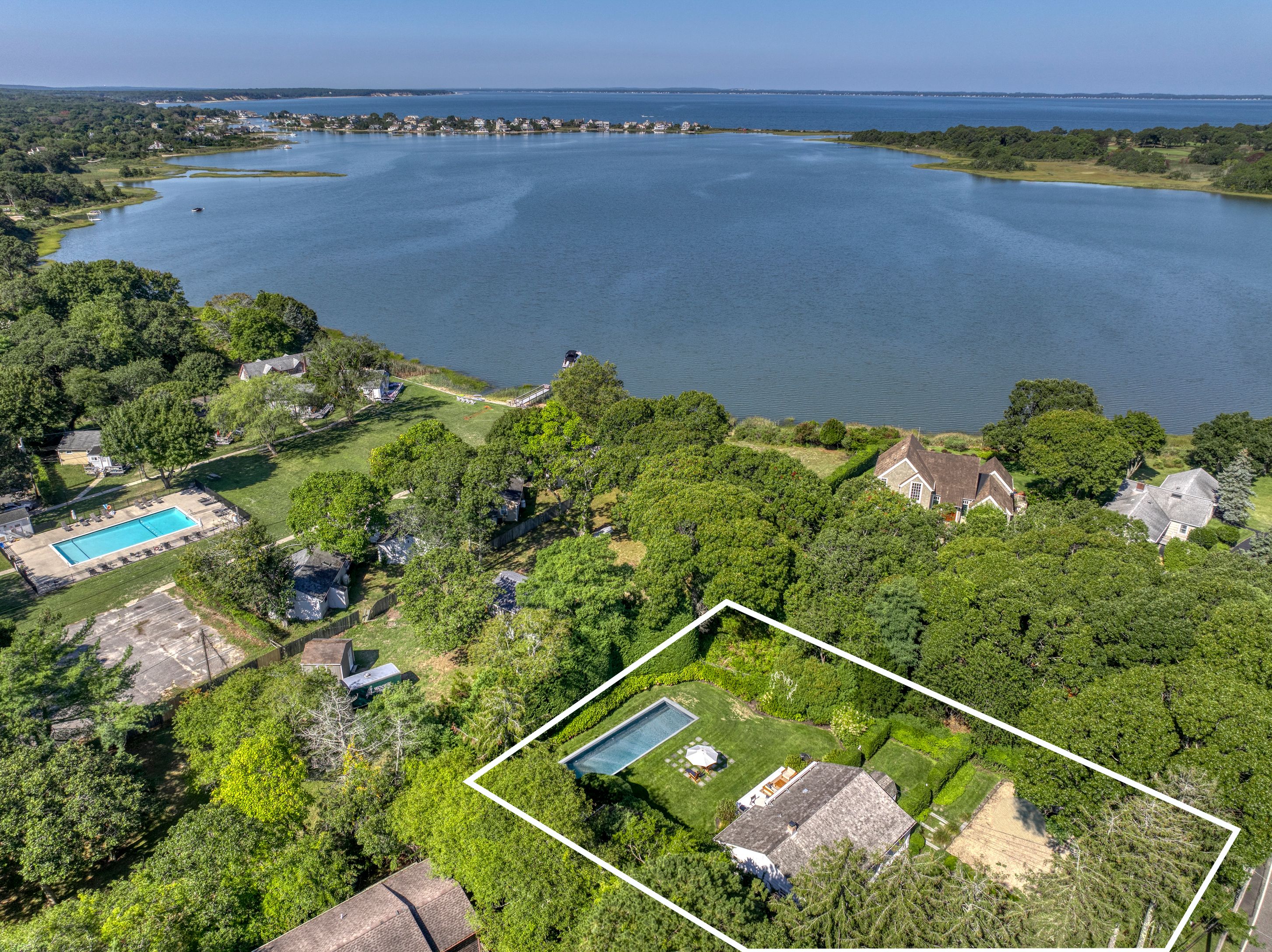 55 Shrubland Road Southampton, NY 11968 - Photo 14 of 15 Aerial #1 w/ relation to Cold Spring Pond