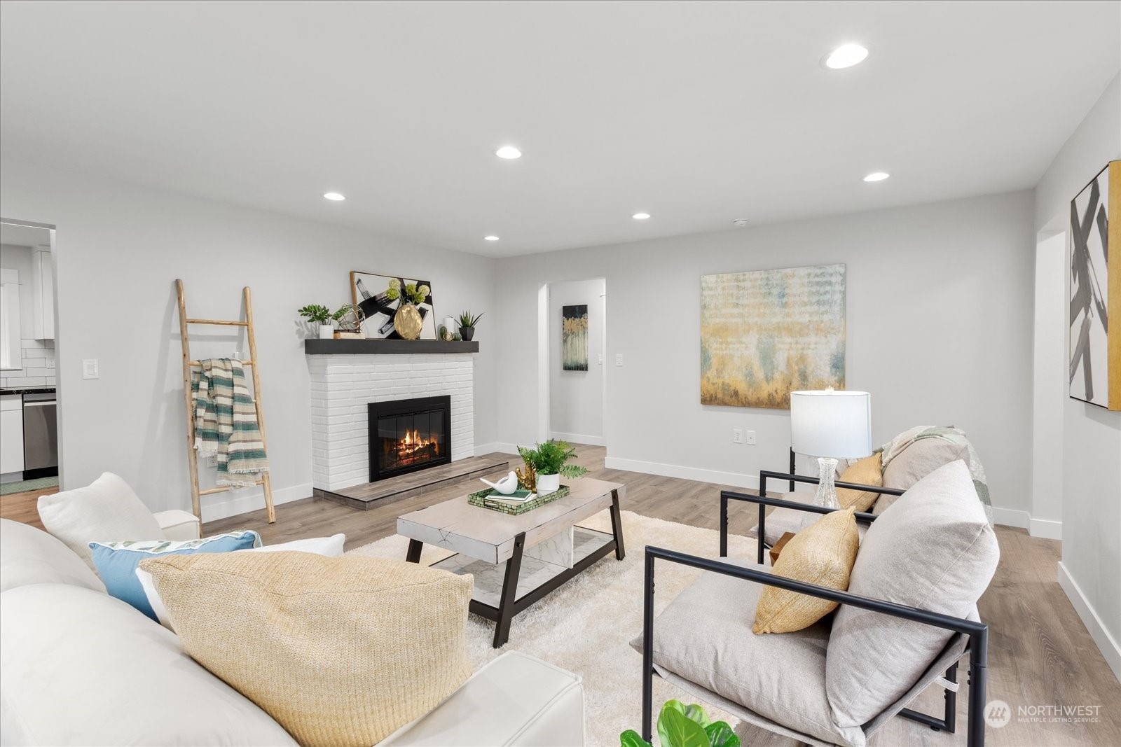 6919 Cady Road Everett, WA 98203 - Photo 6 of 39 a living room with furniture and a fireplace