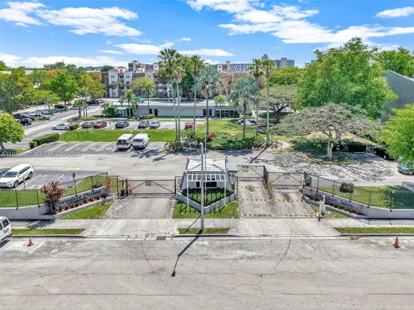 a view of an outdoor space with seating