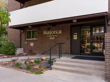 a front view of a building