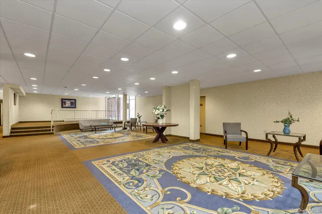 a view of a lobby with furniture