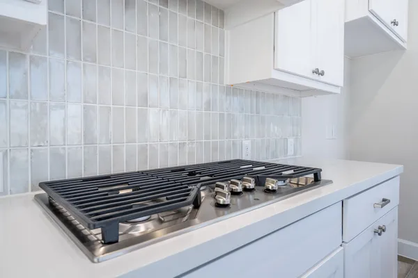 a close up of a stove top oven
