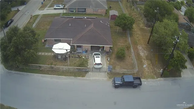 an empty room with a mirror