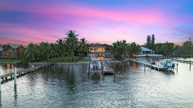 a view of a lake with houses