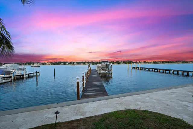 a view of a lake with houses