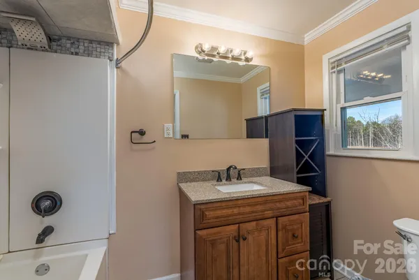 a bathroom with a sink a mirror and a toilet