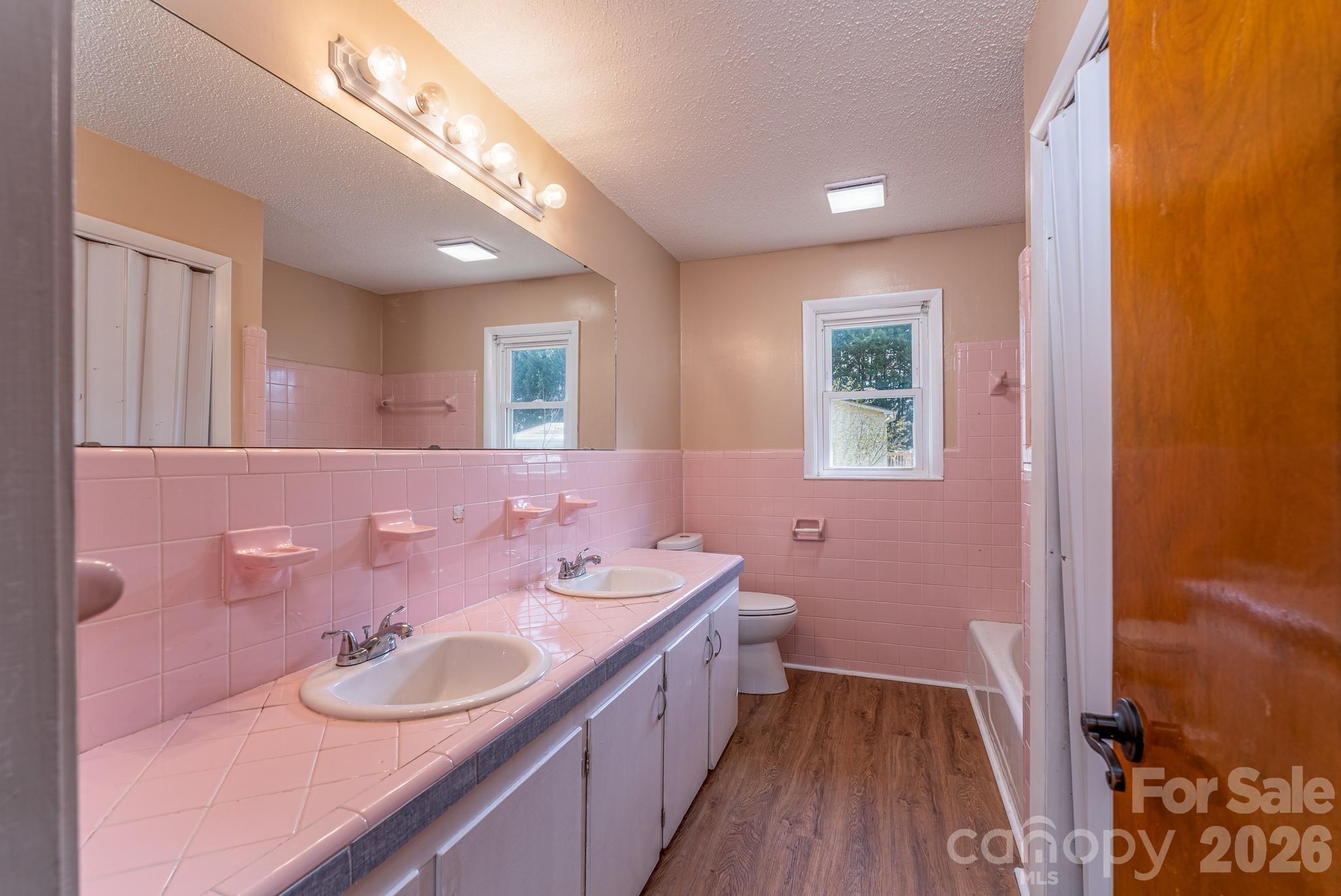 3439 Filbert Highway Clover, SC 29710 - Photo 23 of 28 a bathroom with a double vanity sink and a mirror