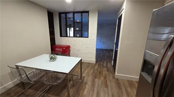 a view of kitchen and living room