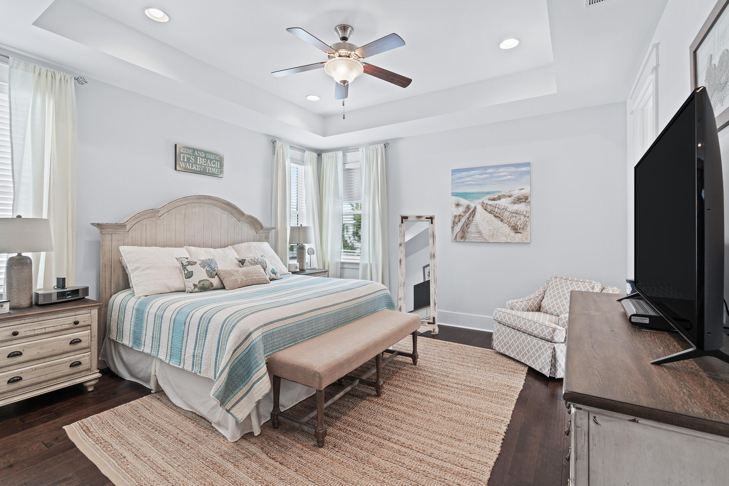 282 Flatwoods Forest Loop Santa Rosa Beach, FL 32459 - Photo 26 of 52 a bedroom with a bed and a flat screen tv