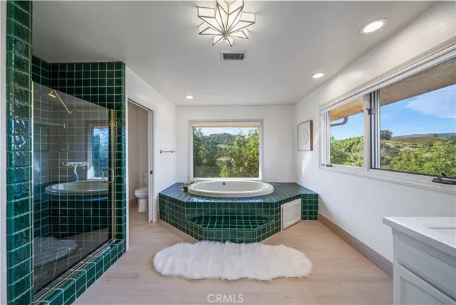 a living room with a large window