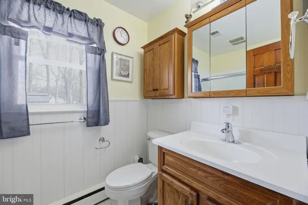 a bathroom with a sink a toilet and a shower