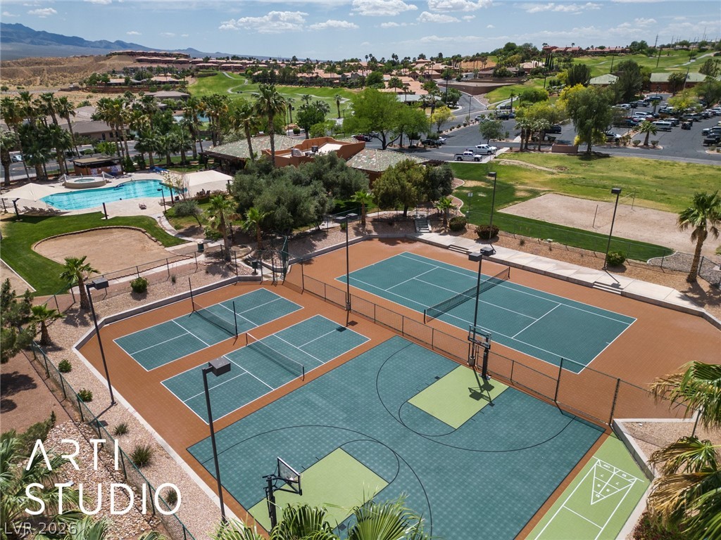387 Silver Road Mesquite, NV 89027 - Photo 42 of 46 Recreational amenities include basketball, tennis, and pickleball courts alongside a community pool.