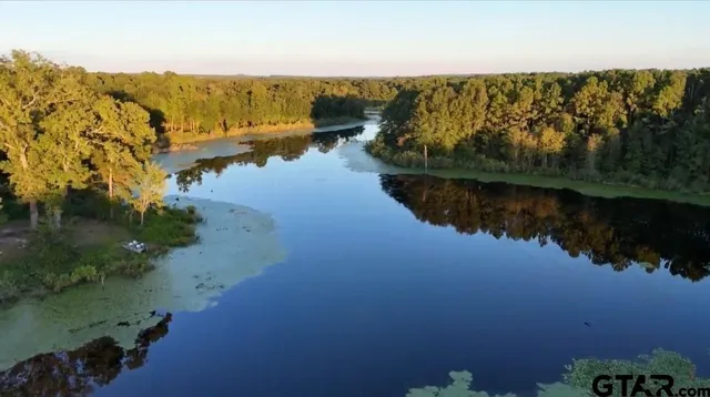 a view of a lake with a mountain in the background