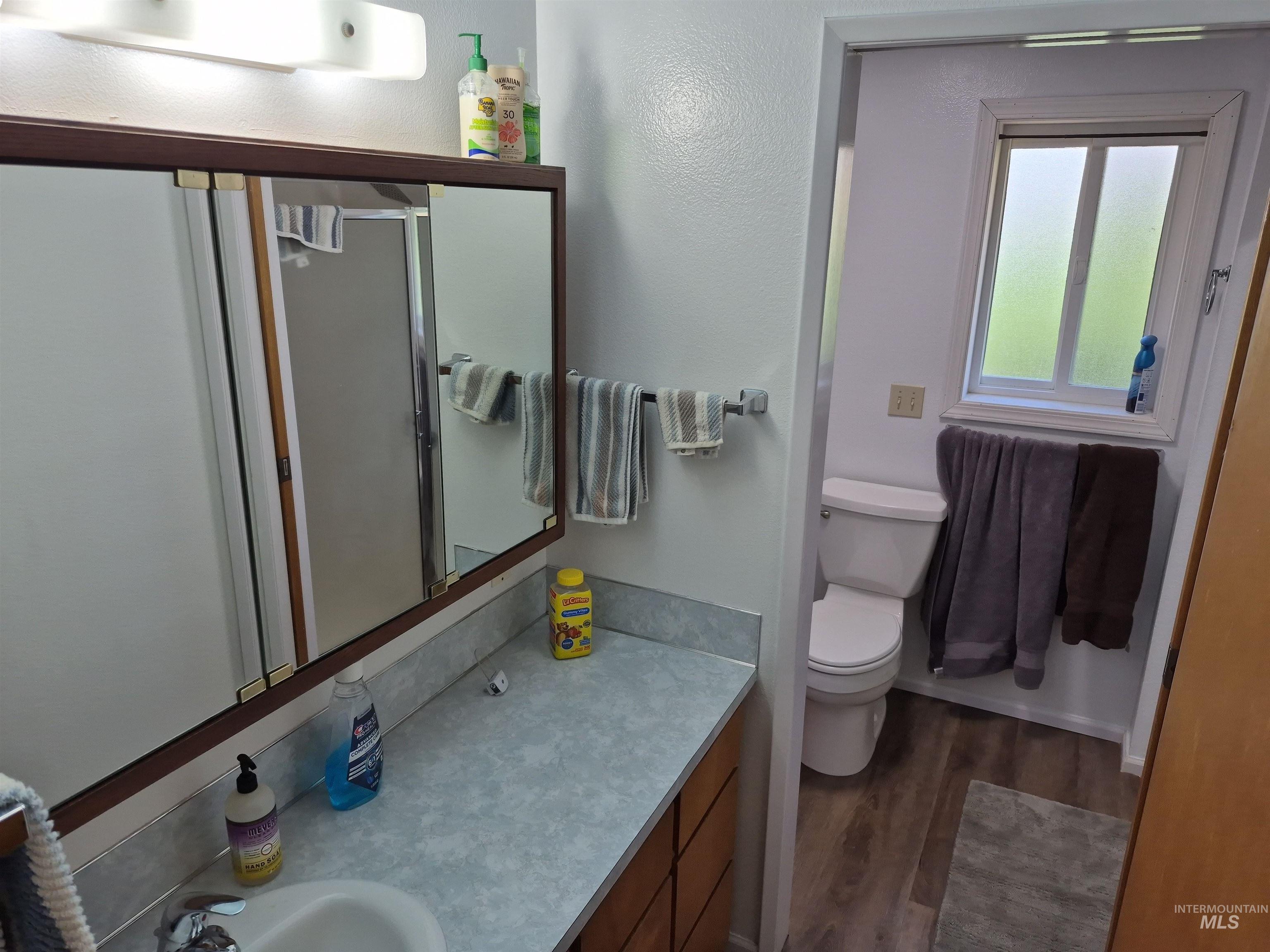 701 Wheeler Street Kendrick, ID 83537 - Photo 21 of 32 Full bathroom featuring dark wood-style floors and vanity
