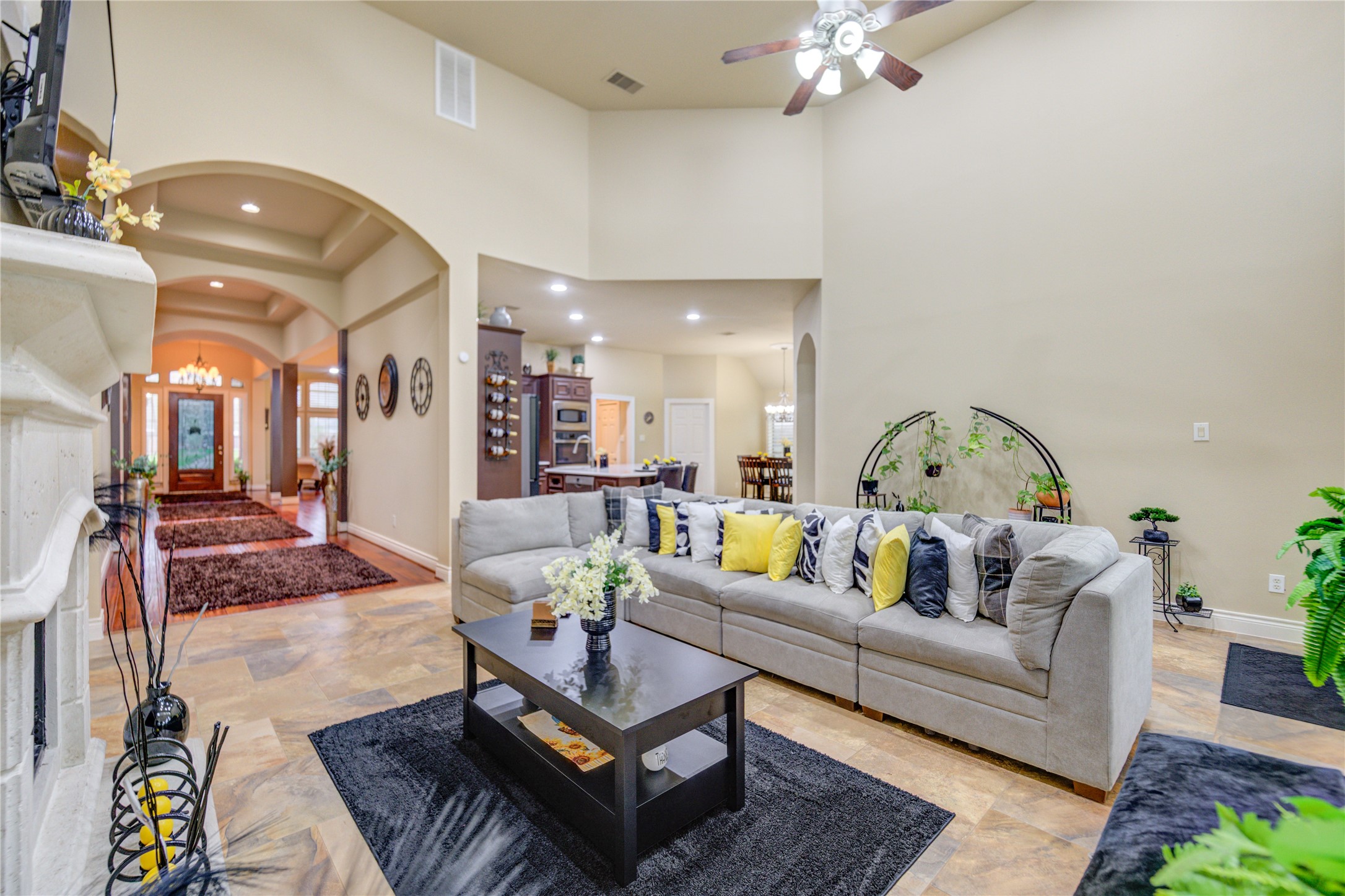 25831 Morgan Springs Spring, TX 77373 - Photo 35 of 49 a living room with furniture and a chandelier