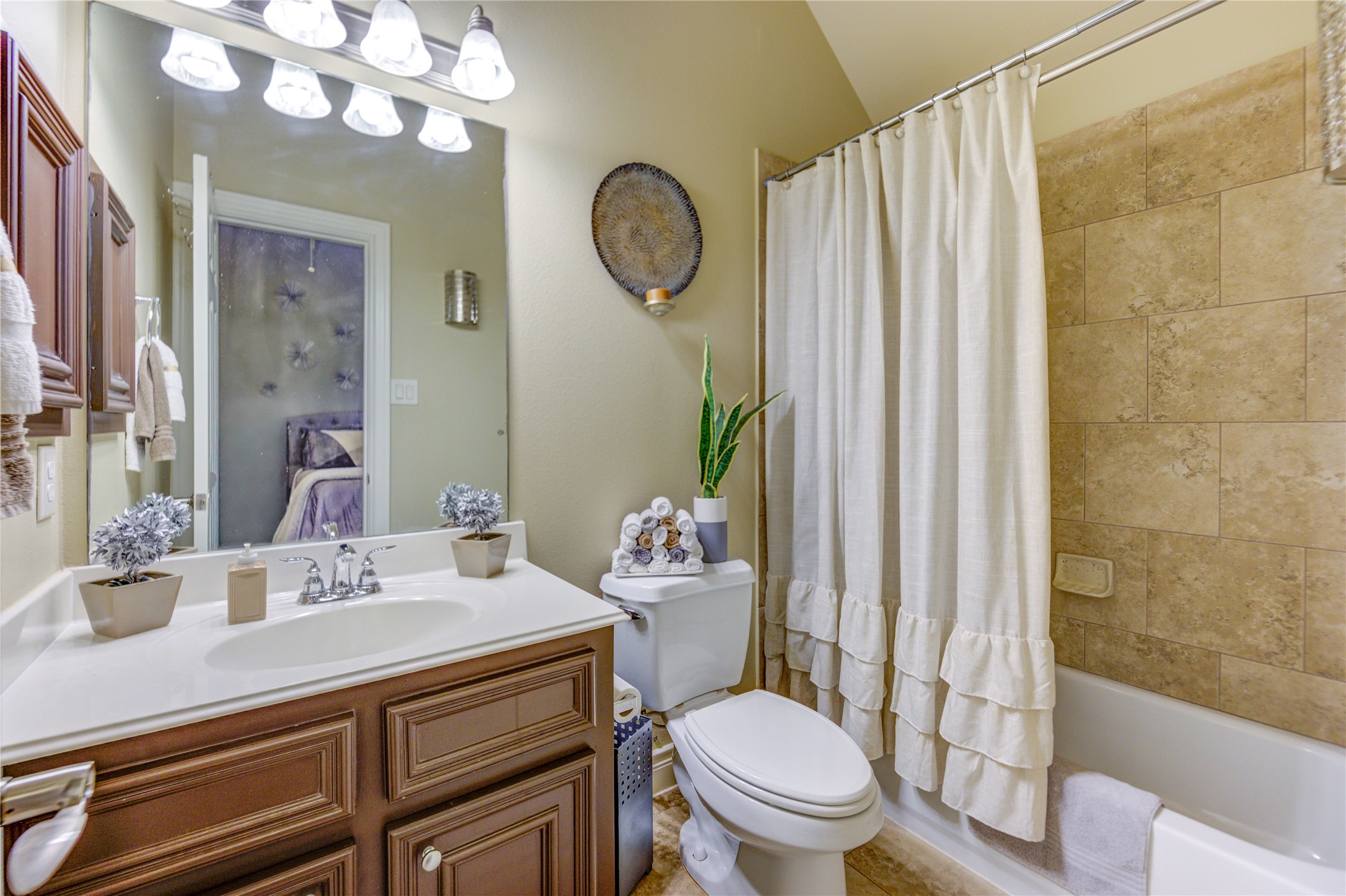 25831 Morgan Springs Spring, TX 77373 - Photo 37 of 49 a bathroom with a granite countertop sink mirror vanity and toilet