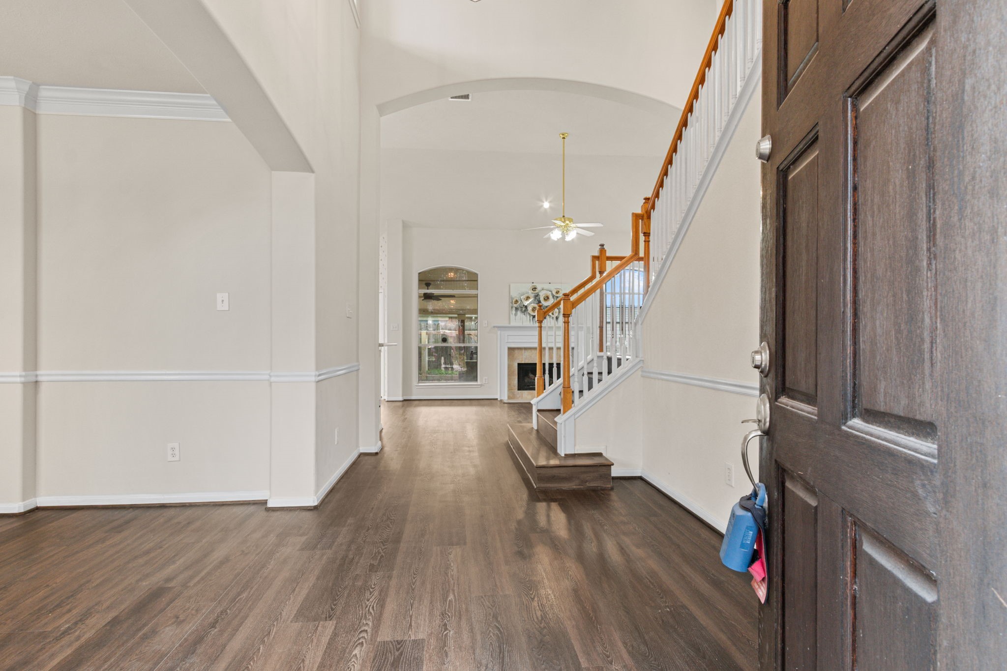 20907 Divellec Lane Spring, TX 77388 - Photo 6 of 50 a view of entryway with wooden floor and stairs