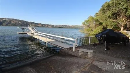 a view of a balcony with an ocean view