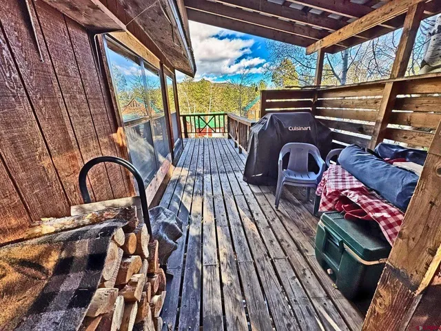 a view of outdoor space with seating