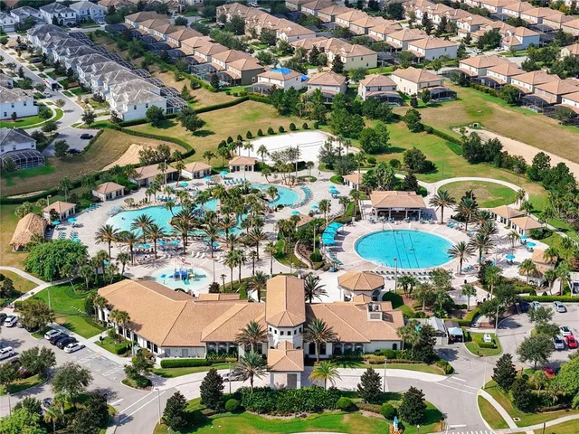 an aerial view of a house