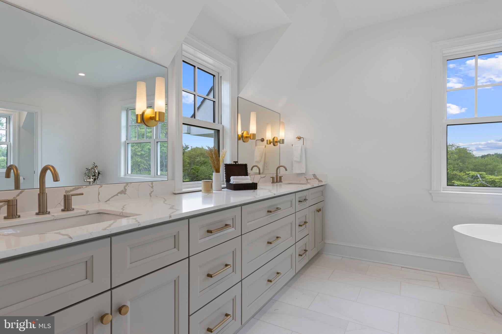 3718 Gradyville Road Newtown Square, PA 19073 - Photo 62 of 95 Primary Suite Bathroom Double Vanity