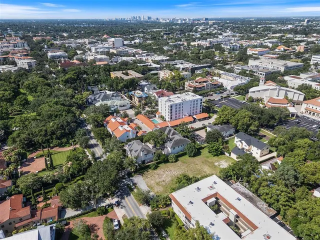 an aerial view of a city with lots of residential buildings